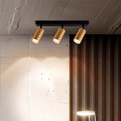 Brilagi - Spot LED RGBW reglabil SELE DIAMANT 3xGU10/4,8W/230V 3000K auriu + telecomandă