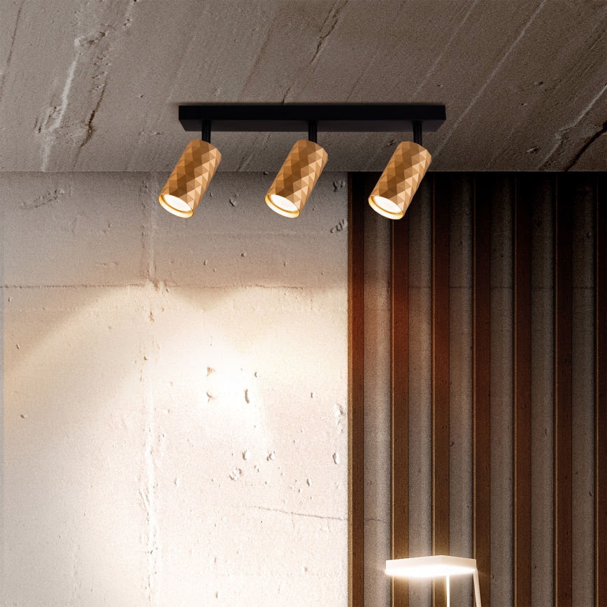 Brilagi - Spot LED RGBW reglabil SELE DIAMANT 3xGU10/4,8W/230V 3000K auriu + telecomandă