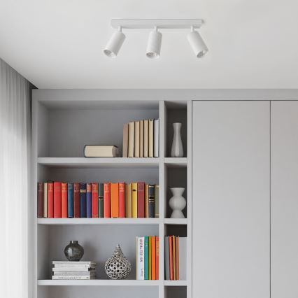 Brilagi - Lampă spot LED RGBW reglabilă SELE MODERN, 3x GU10, 4,8W (fiecare), 230V, 3000K, albă + telecomandă