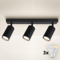 Brilagi - Spot LED RGBW reglabil SELE MODERN 3xGU10/4,8W/230V 3000K negru + telecomandă