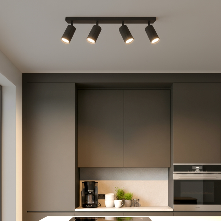 Brilagi - Spot LED RGBW dimabil SELE MODERN 4xGU10/4,8W/230V 3000K negru + telecomandă