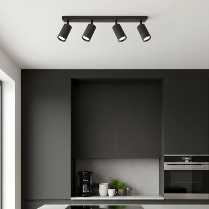 Brilagi - Spot LED RGBW dimabil SELE MODERN 4xGU10/4,8W/230V 3000K negru + telecomandă
