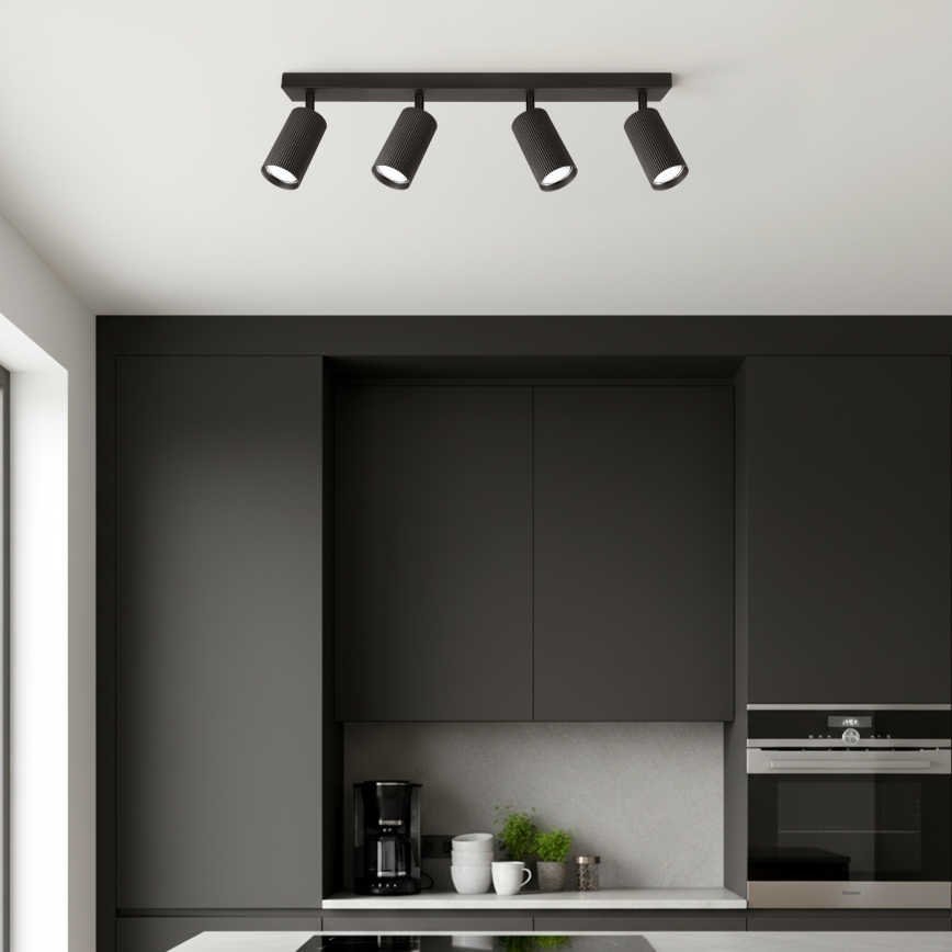 Brilagi - Spot LED RGBW dimabil SELE MODERN 4xGU10/4,8W/230V 3000K negru + telecomandă