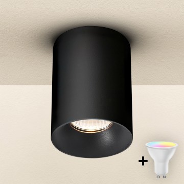 Brilagi - Spot LED RGBW reglabil TRINE 1xGU10/4,8W/230V 3000K negru + telecomandă