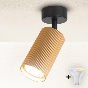 Brilagi - Spot LED RGBW SELE MODERN, compatibil cu dimmer, 1xGU10/4,8W/230V, 3000K, auriu + telecomandă