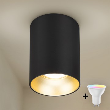 Brilagi - Spot LED RGBW TRINE reglabil, 1xGU10/4,8W/230V, 3000K, negru/auriu + telecomandă