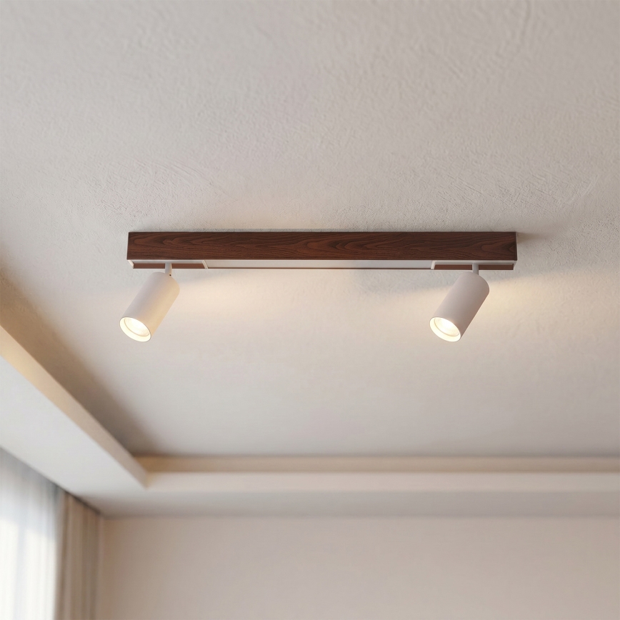 BRILAGI - Spot LED SELE 2xGU10/30W/230V + LED/15W alb/decor cireș