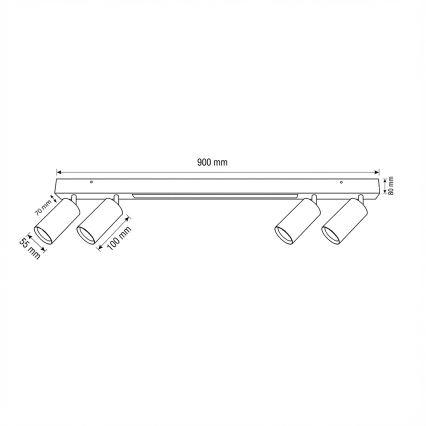 Brilagi - Spot LED SELE 4xGU10/30W/230V + LED/20W alb