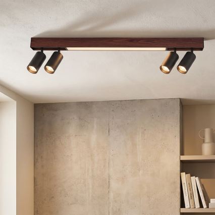 BRILAGI - Spot LED SELE 4xGU10/30W/230V + LED/20W negru/decor cireș