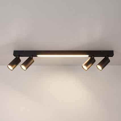 Brilagi - Spot LED SELE 4xGU10/30W/230V + LED/20W negru