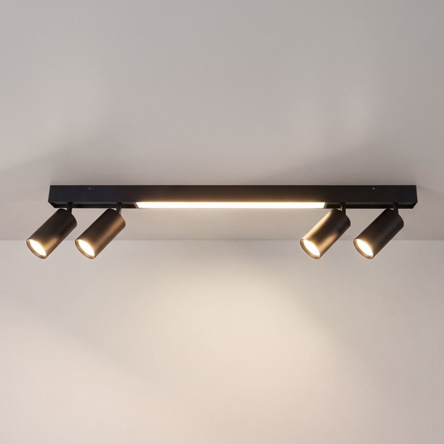 Brilagi - Spot LED SELE 4xGU10/30W/230V + LED/20W negru