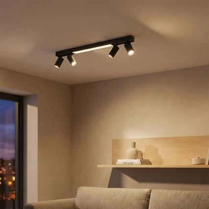 Brilagi - Spot LED SELE 4xGU10/30W/230V + LED/25W negru