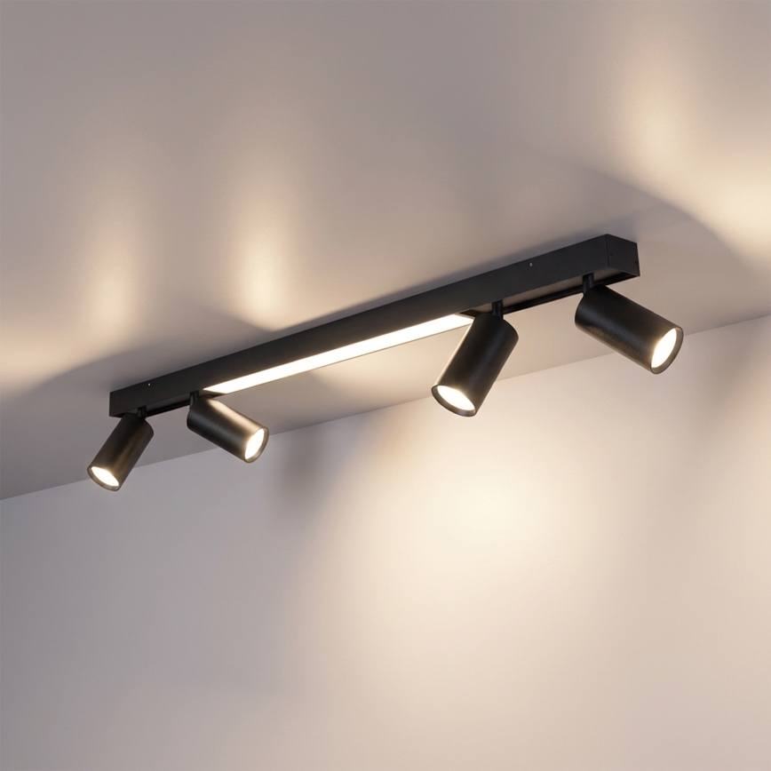 Brilagi - Spot LED SELE 4xGU10/30W/230V + LED/25W negru