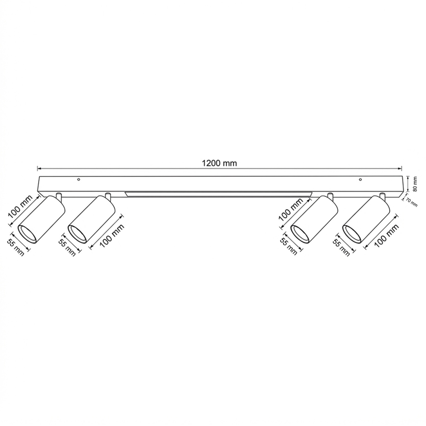 Brilagi - Spot LED SELE 4xGU10/30W/230V + LED/25W negru