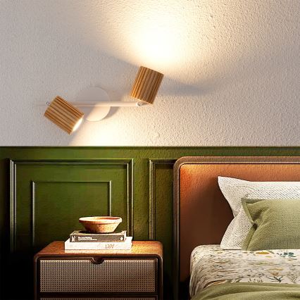 Brilagi - Spot MODERN WOOD 2xGU10/8W/230V lemn/alb