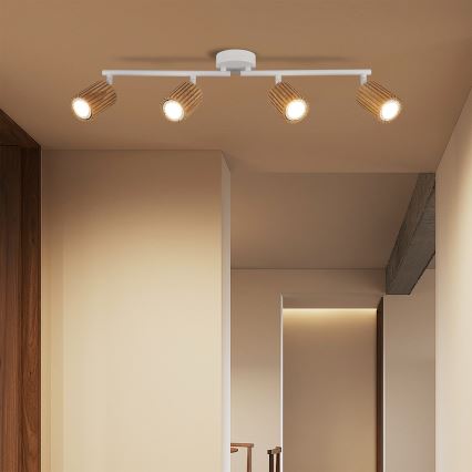 Brilagi - Spot MODERN WOOD 4xGU10/8W/230V lemn/alb