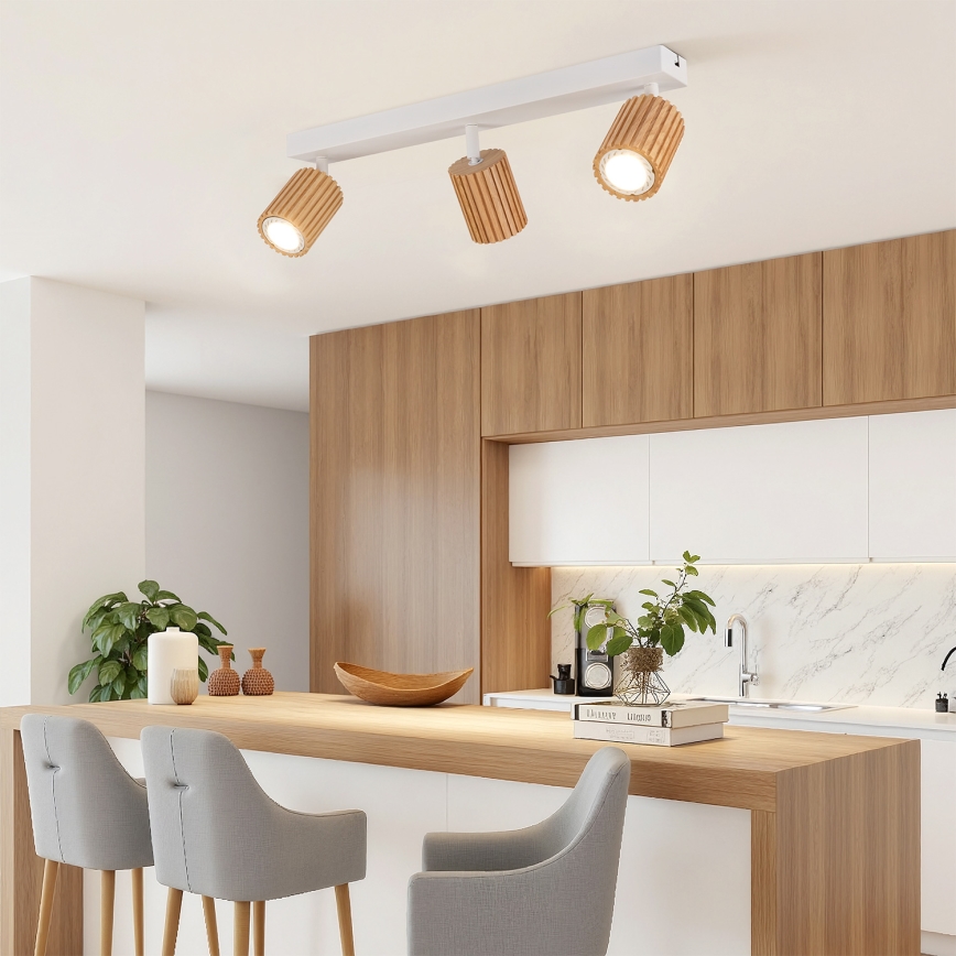 Brilagi - Spot MODERN WOOD 4xGU10/8W/230V lemn/alb