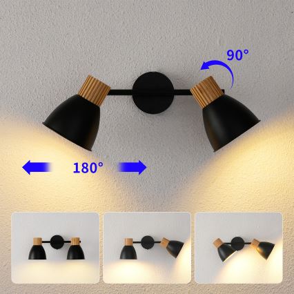 Brilagi - Spot ODENSE 2xE14/10W/230V lemn/negru