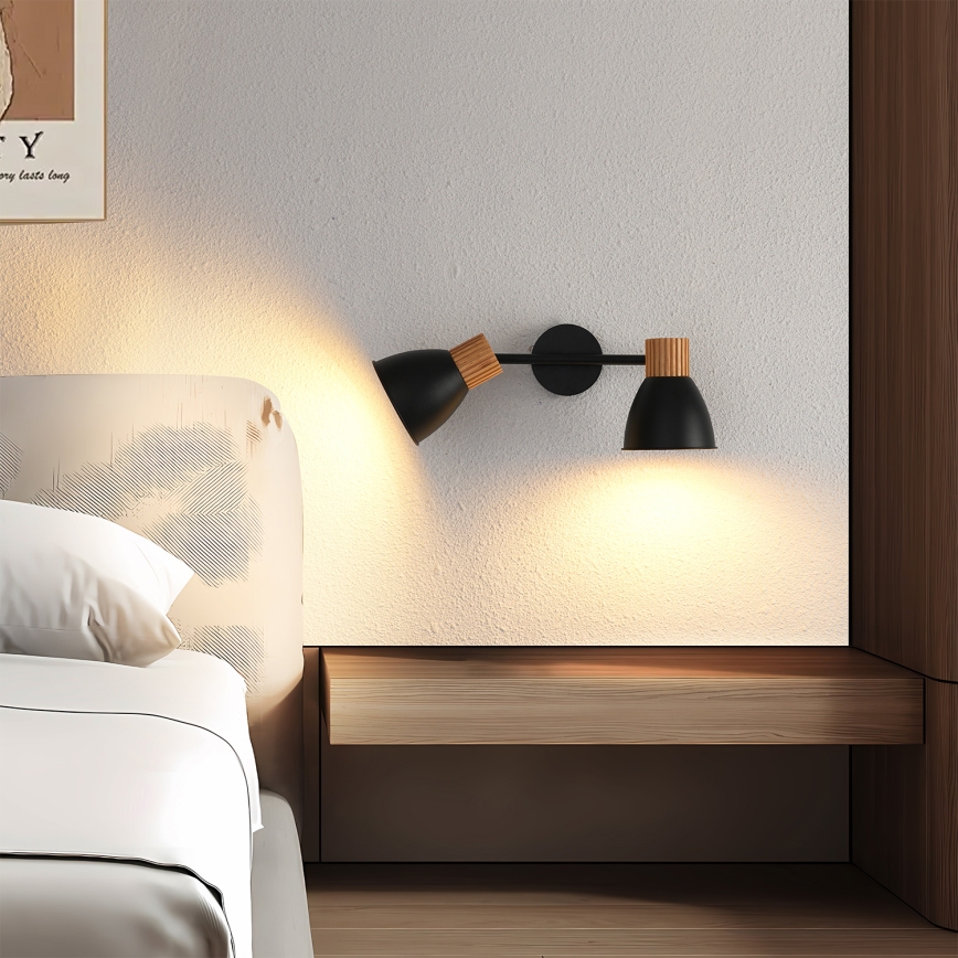 Brilagi - Spot ODENSE 2xE14/10W/230V lemn/negru