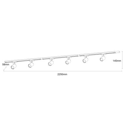 Brilagi - Spot pe șină HUSKY 6xGU10/10W/230V, alb