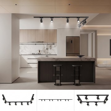 BRILAGI - Spot pe șină HUSKY 8xGU10/10W/230V 300 cm negru