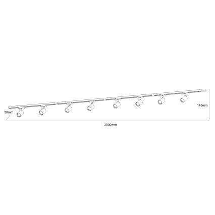 Brilagi - Spot pe șină HUSKY 8xGU10/10W/230V negru