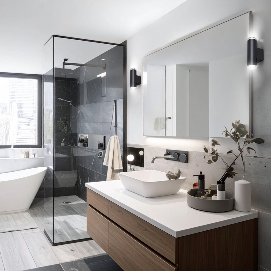 Brilagi - Aplică cu spoturi pentru baie SELE AQUA 2xGU10/30W/230V IP44 neagră