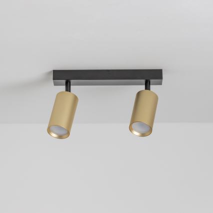 Brilagi - Spot LED RGBW reglabil SELE GOLDEN 2xGU10/4,8W/230V 3000K negru/auriu + telecomandă