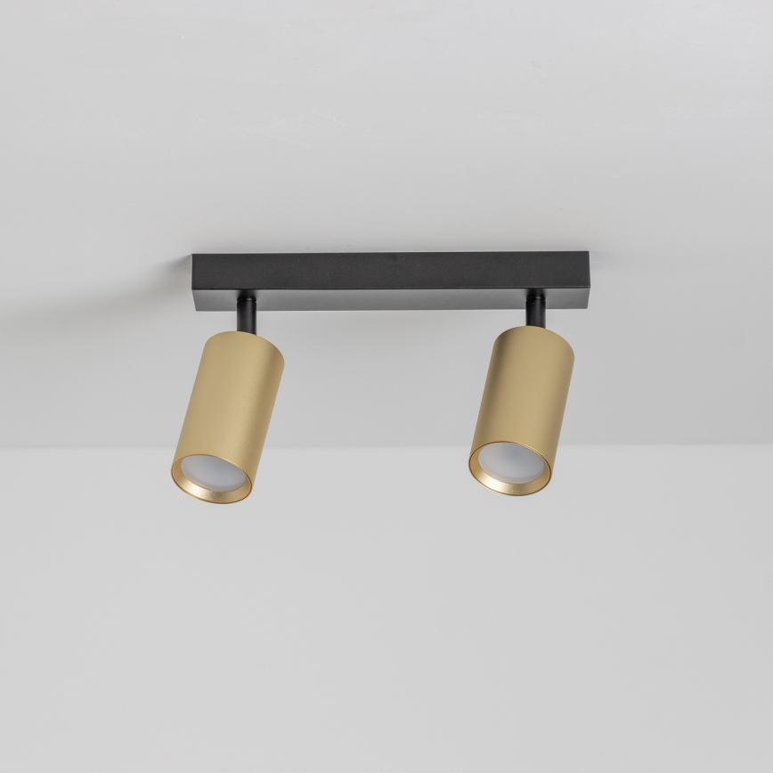 Brilagi - Spot LED RGBW reglabil SELE GOLDEN 2xGU10/4,8W/230V 3000K negru/auriu + telecomandă