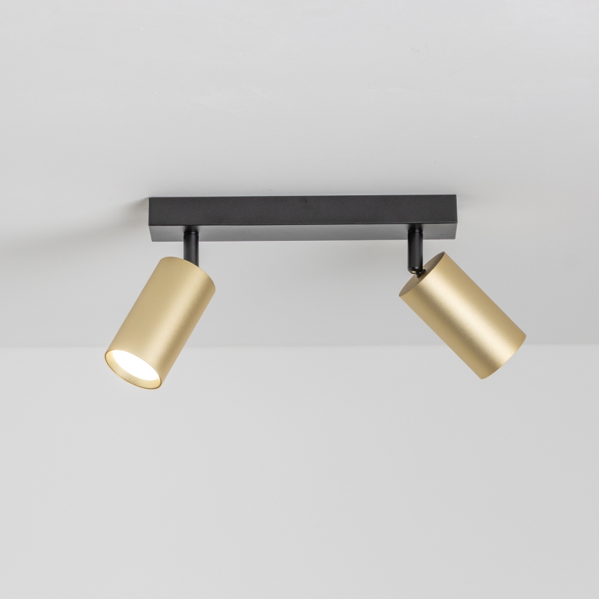 Brilagi - Spot LED RGBW reglabil SELE GOLDEN 2xGU10/4,8W/230V 3000K negru/auriu + telecomandă