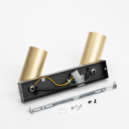 Brilagi - Spot LED RGBW reglabil SELE GOLDEN 2xGU10/4,8W/230V 3000K negru/auriu + telecomandă