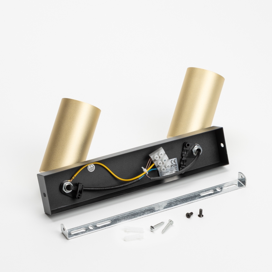 Brilagi - Spot LED RGBW reglabil SELE GOLDEN 2xGU10/4,8W/230V 3000K negru/auriu + telecomandă