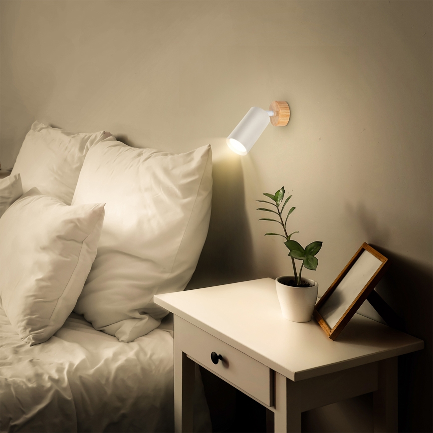 Brilagi - Spot SELE 1xGU10/30W/230V alb/decor stejar