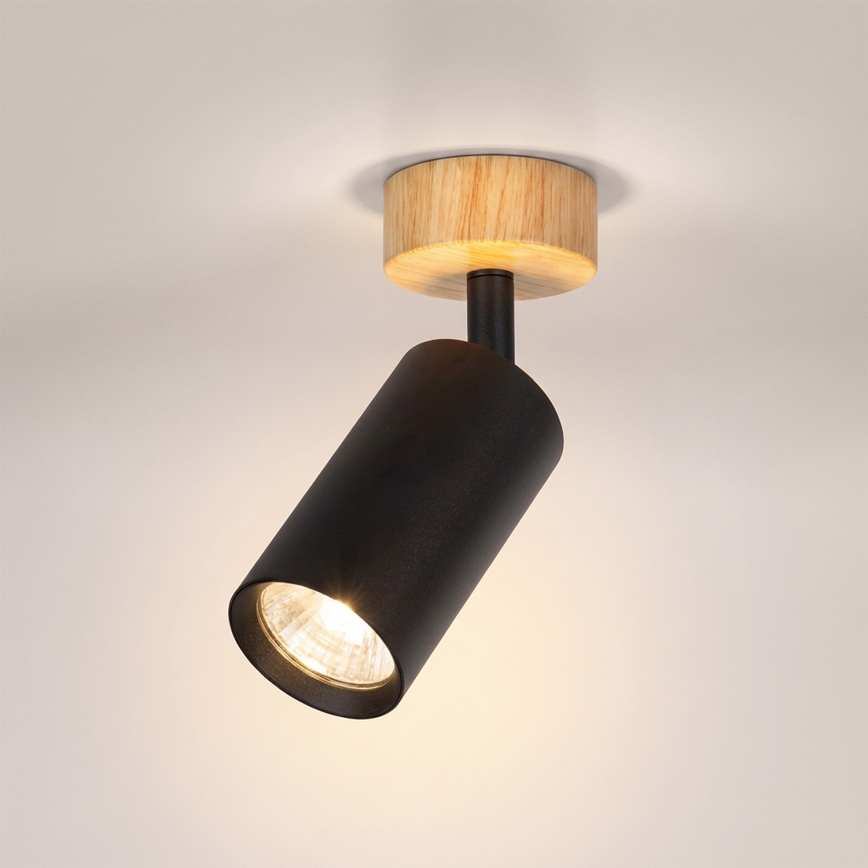 Brilagi - Spot SELE 1xGU10/30W/230V, negru/decor stejar