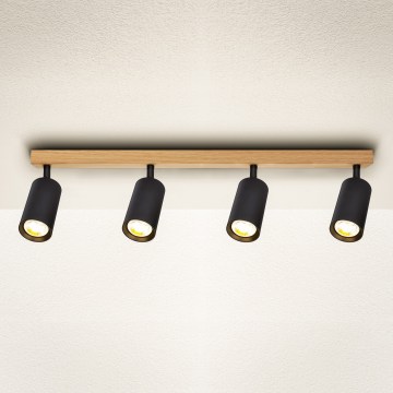 Brilagi - Spot SELE 4xGU10/30W/230V negru/decor stejar