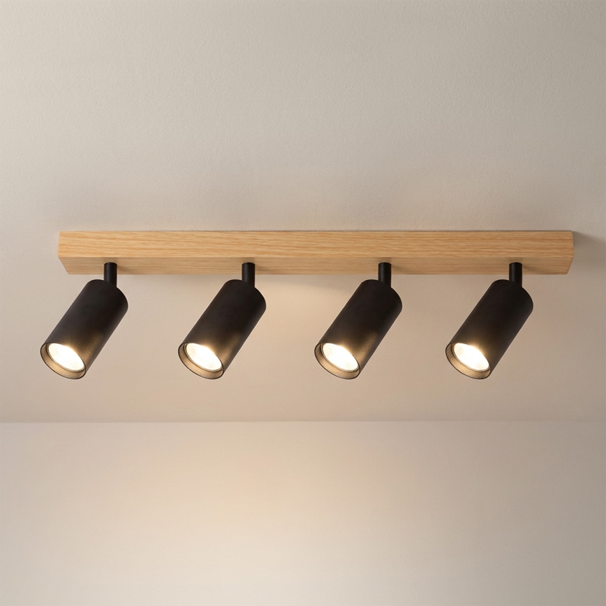 Brilagi - Spot SELE 4xGU10/30W/230V negru/decor stejar