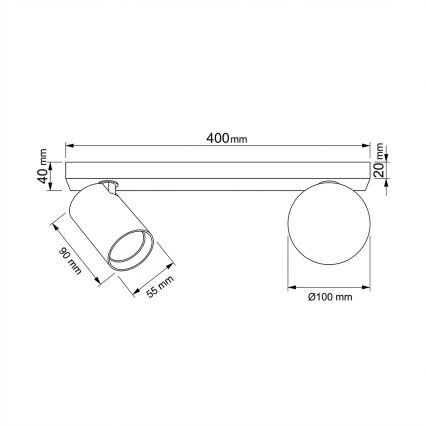 Brilagi - Spot SELE BALL 1xGU10/30W/230V + 1xG9/10W, negru