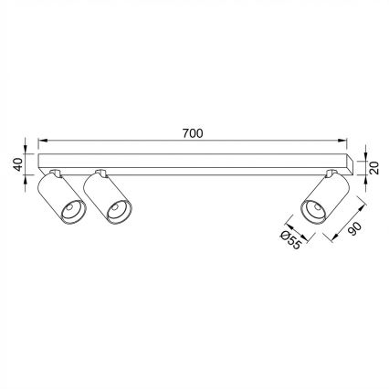 Brilagi - Spot SELE LONG 3xGU10/30W/230V, alb