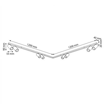 Brilagi - Spot SELE LONG 8xGU10/30W/230V negru