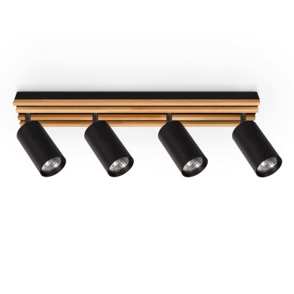 Brilagi - Spot SELE WOOD, 4x GU10, 30W, 230V, negru/lemn