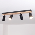 Brilagi - Spot SELE WOOD ACOUSTIC, 4x GU10, 30W, 230V, negru/lemn