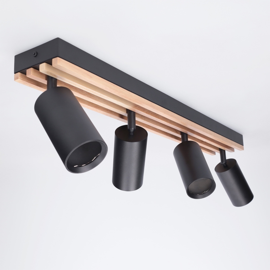 Brilagi - Spot SELE WOOD ACOUSTIC, 4x GU10, 30W, 230V, negru/lemn