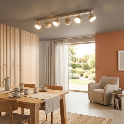 BRILAGI - LED RGB+CCT plafonieră dimabilă MONO, 6x GX53/14W/230V, 2700-6500K, Wi-Fi Tuya, bej/auriu