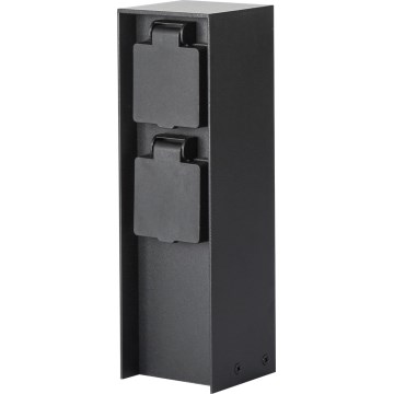 Brilagi - Stâlp exterior de prize PILLAR, 2 prize SCHUKO, 230 V, IP44, negru