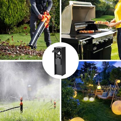 Brilagi - Stâlp exterior de prize PILLAR, 2 prize SCHUKO, 230 V, IP44, negru