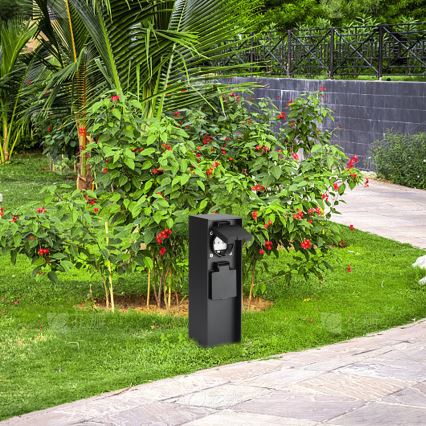 Brilagi - Stâlp exterior de prize PILLAR, 2 prize SCHUKO, 230 V, IP44, negru