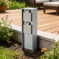 Brilagi - Stâlp exterior pentru prize PILLAR 2Z SCHUKO 230V IP44 argintiu