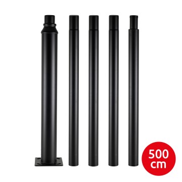 Brilagi - Stâlp metalic pentru iluminat exterior URBAN, 5 m, diam. 58 mm, negru
