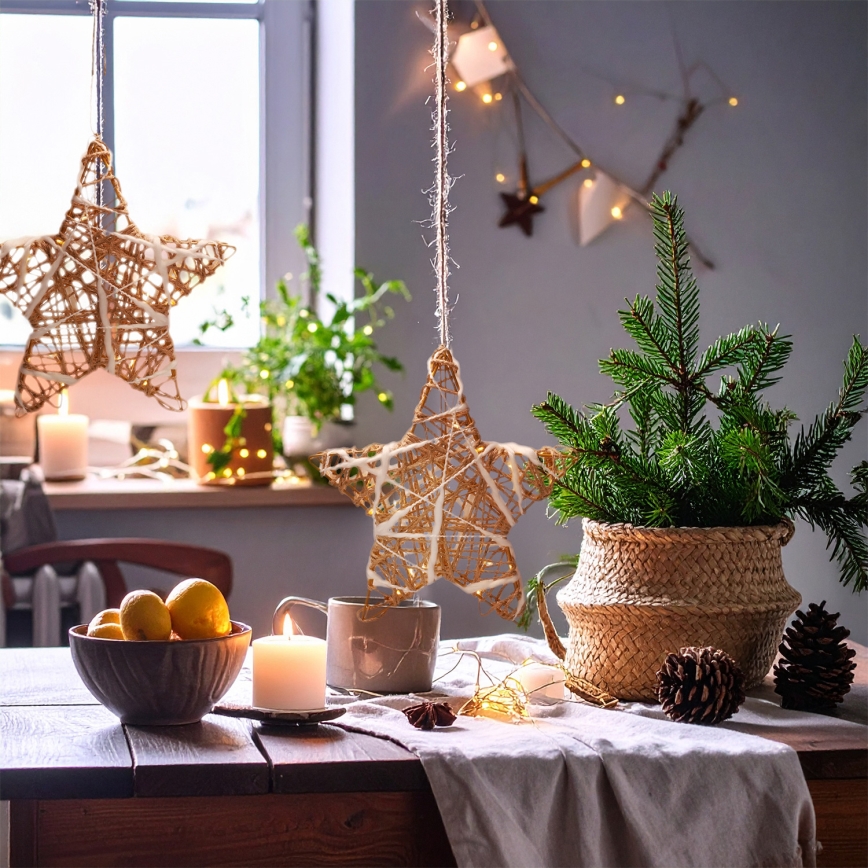 Brilagi - Stea LED decorativă de Crăciun, 30 x 28 cm, alimentare 2x AA