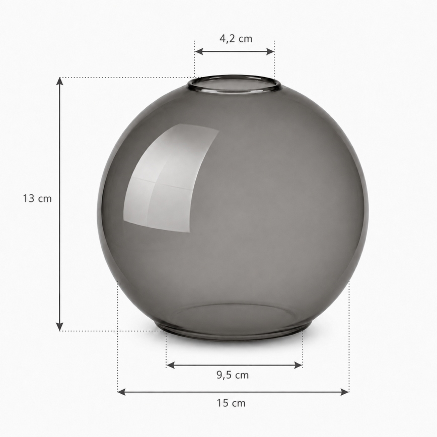 Brilagi - Sticlă de schimb pentru lustrul DIOR, E27, diametru 15 cm, gri fumuriu